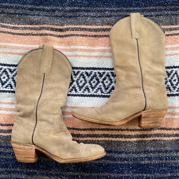 Frye Shoes - Frye Billy Cowboy Boot-  Tan Suede- Women’s size 8